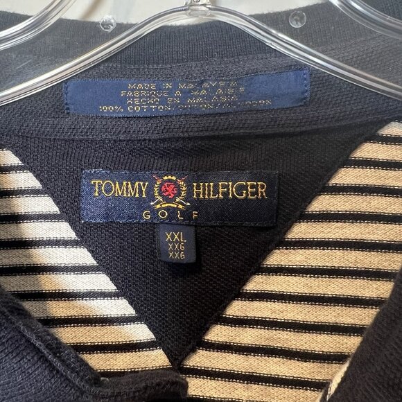 Tommy Hilfiger Men's 2XL Vintage Golf Shirt Polo Striped NWT Deadstock 90's Y2K - Picture 4 of 7